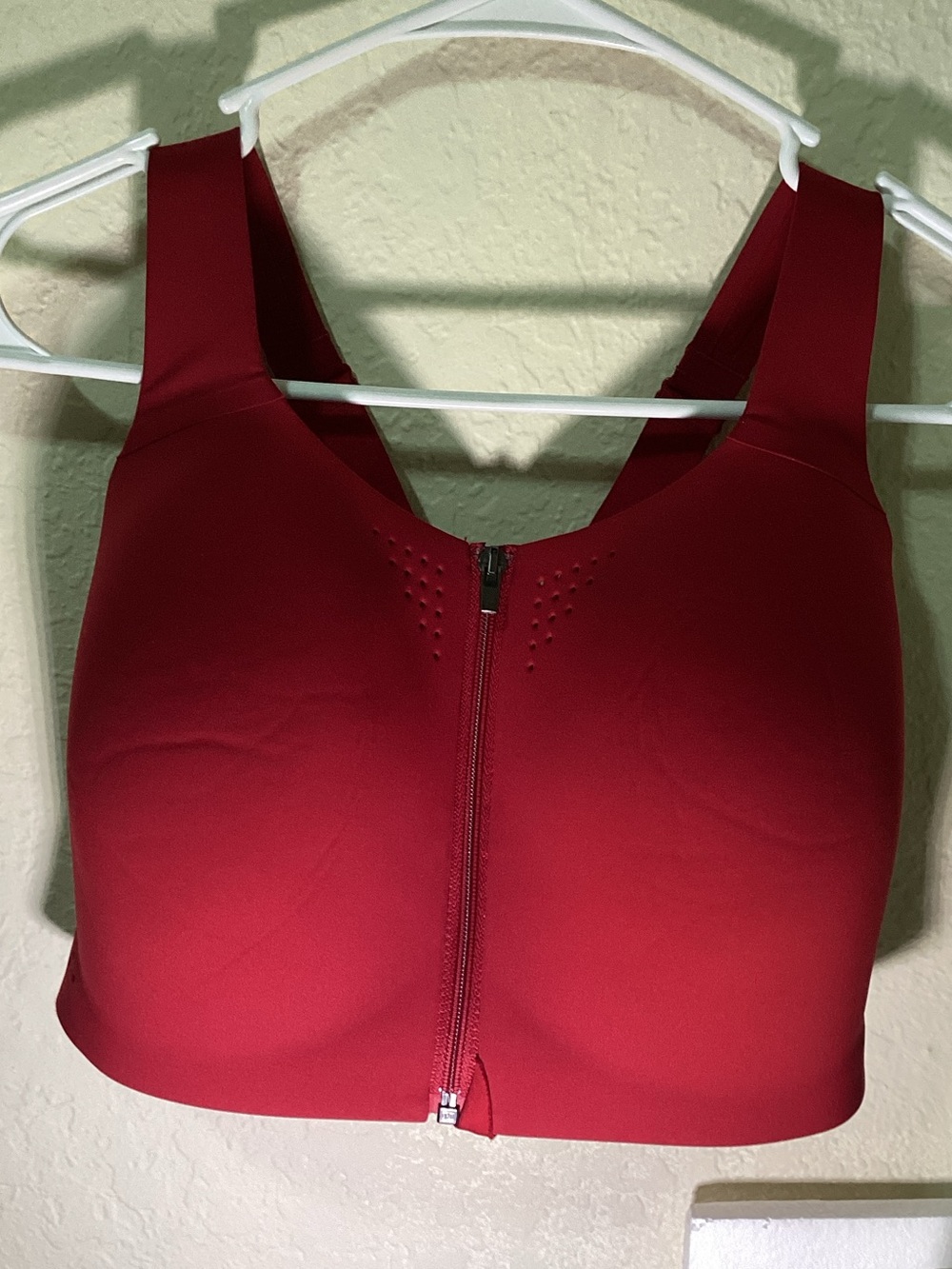 Victoria's Secret Front-Zip Sports Bra in Deep Red